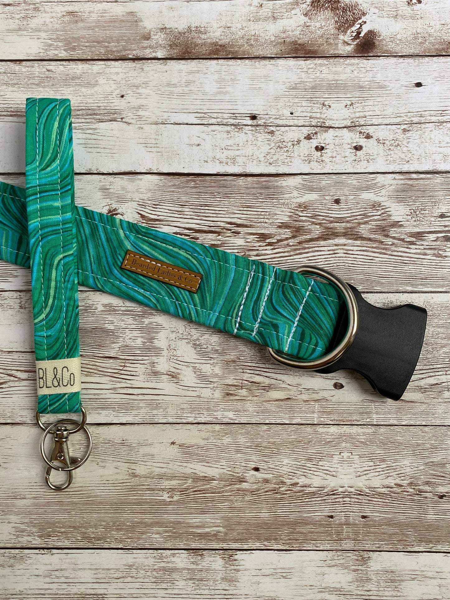 Green swirl Dog Collar