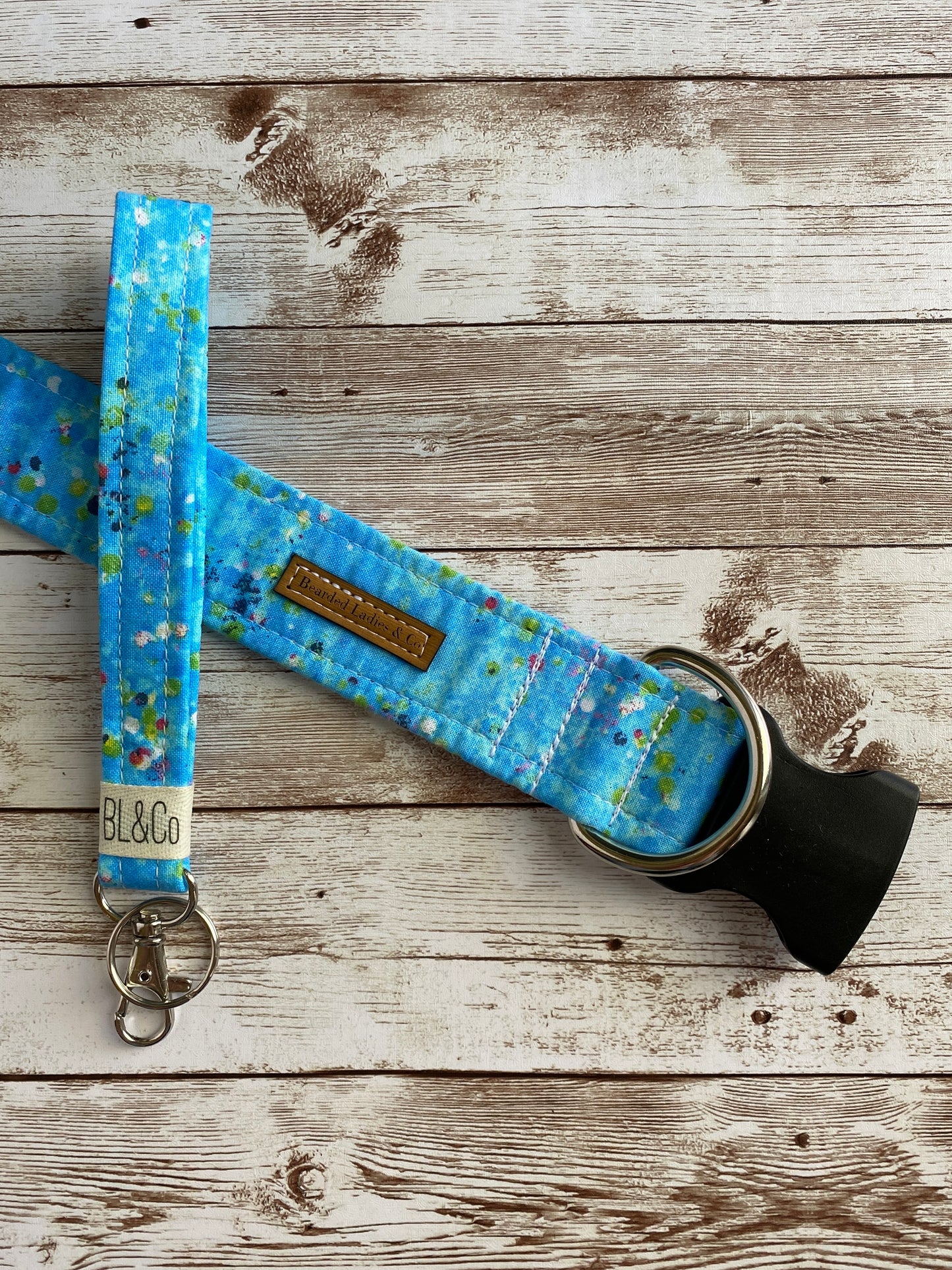 Bright Blue Speckled Dog Collar
