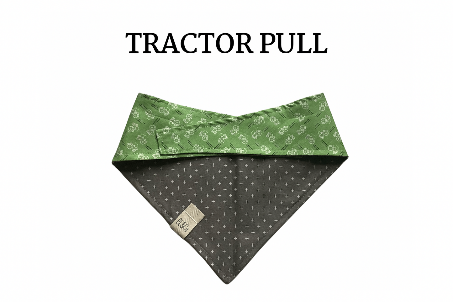 Mini Tractors & Gray Reversible Tie/On Bandana ‘