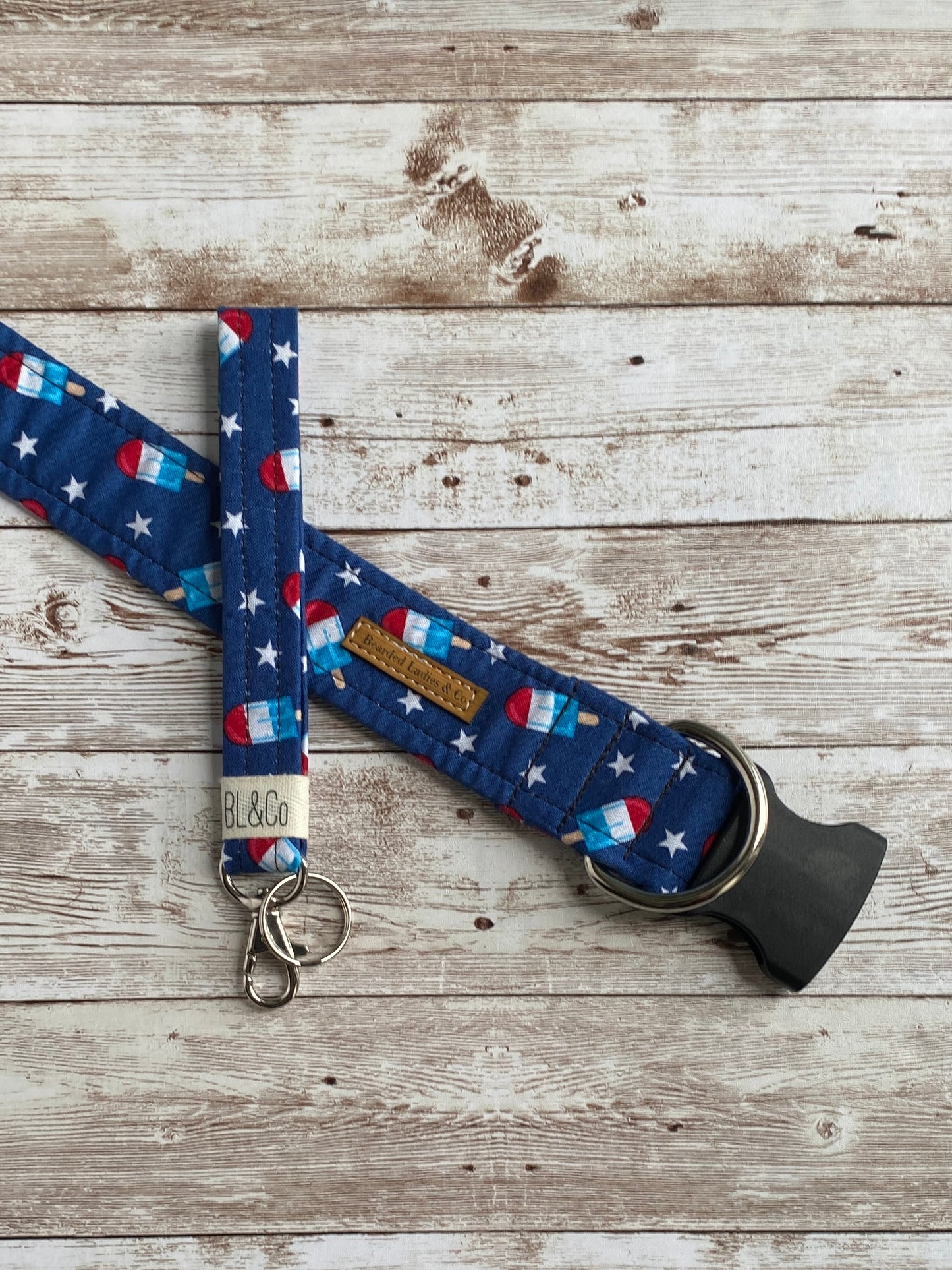 Red, White + Blue Popsicle Dog Collar