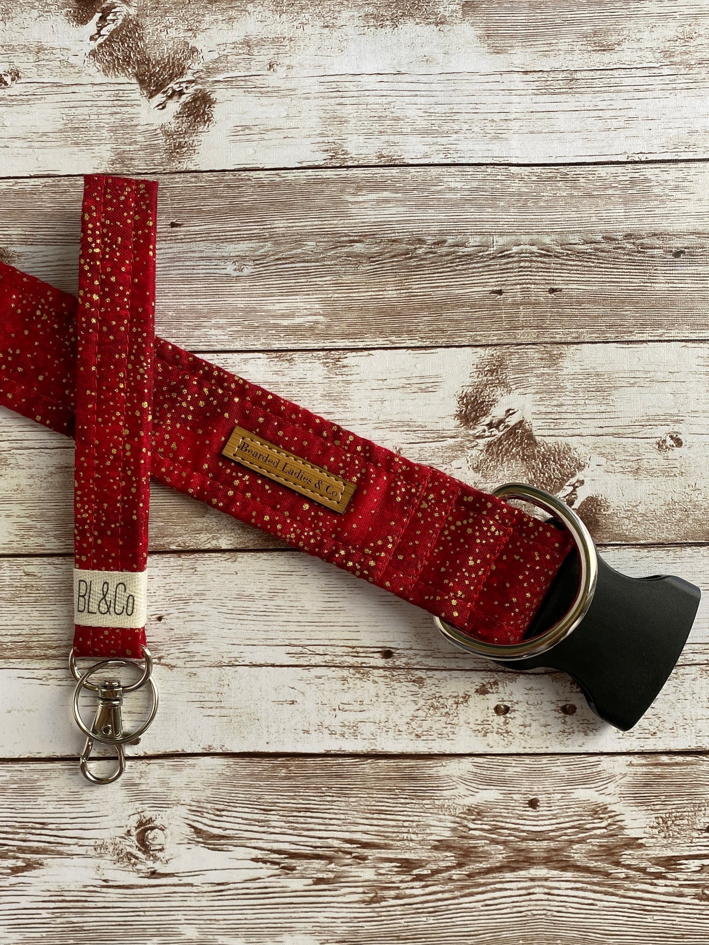- Red with Gold Specks Dog Collar
