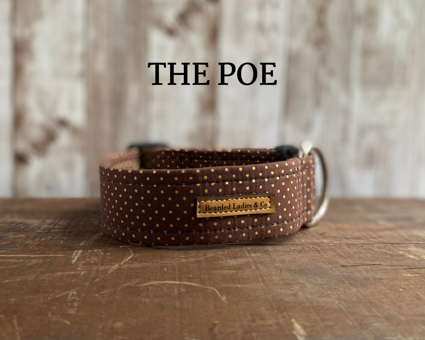 Brown with Gold Metallic Dots Dog Collar