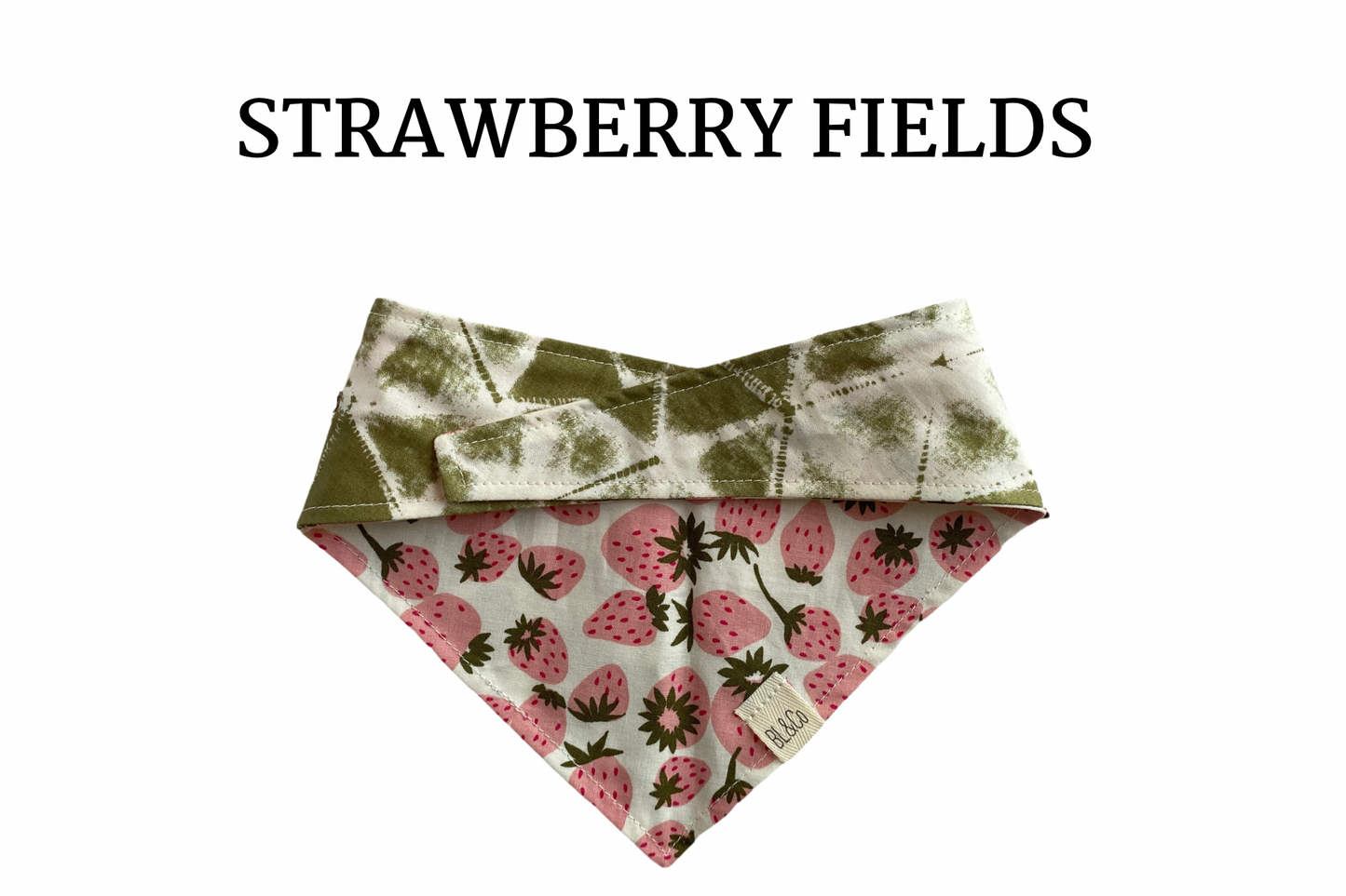 Strawberries & Sage Reversible Tie/On Bandana
