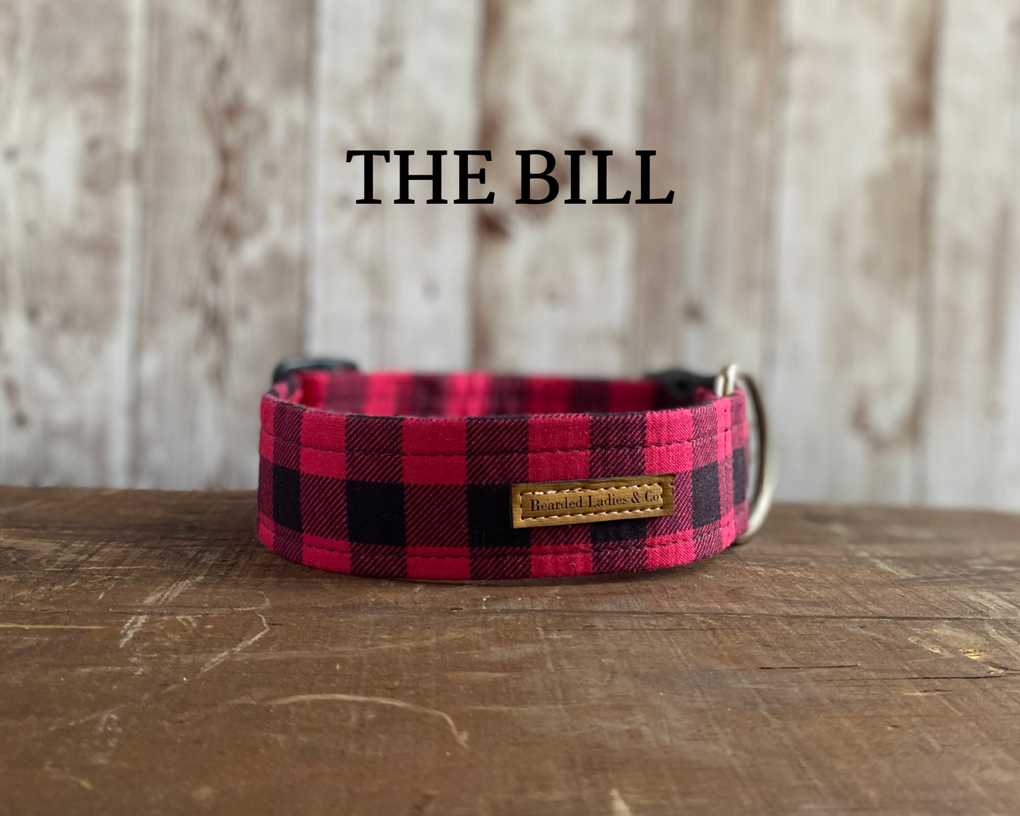 Black + Red Check Dog Collar