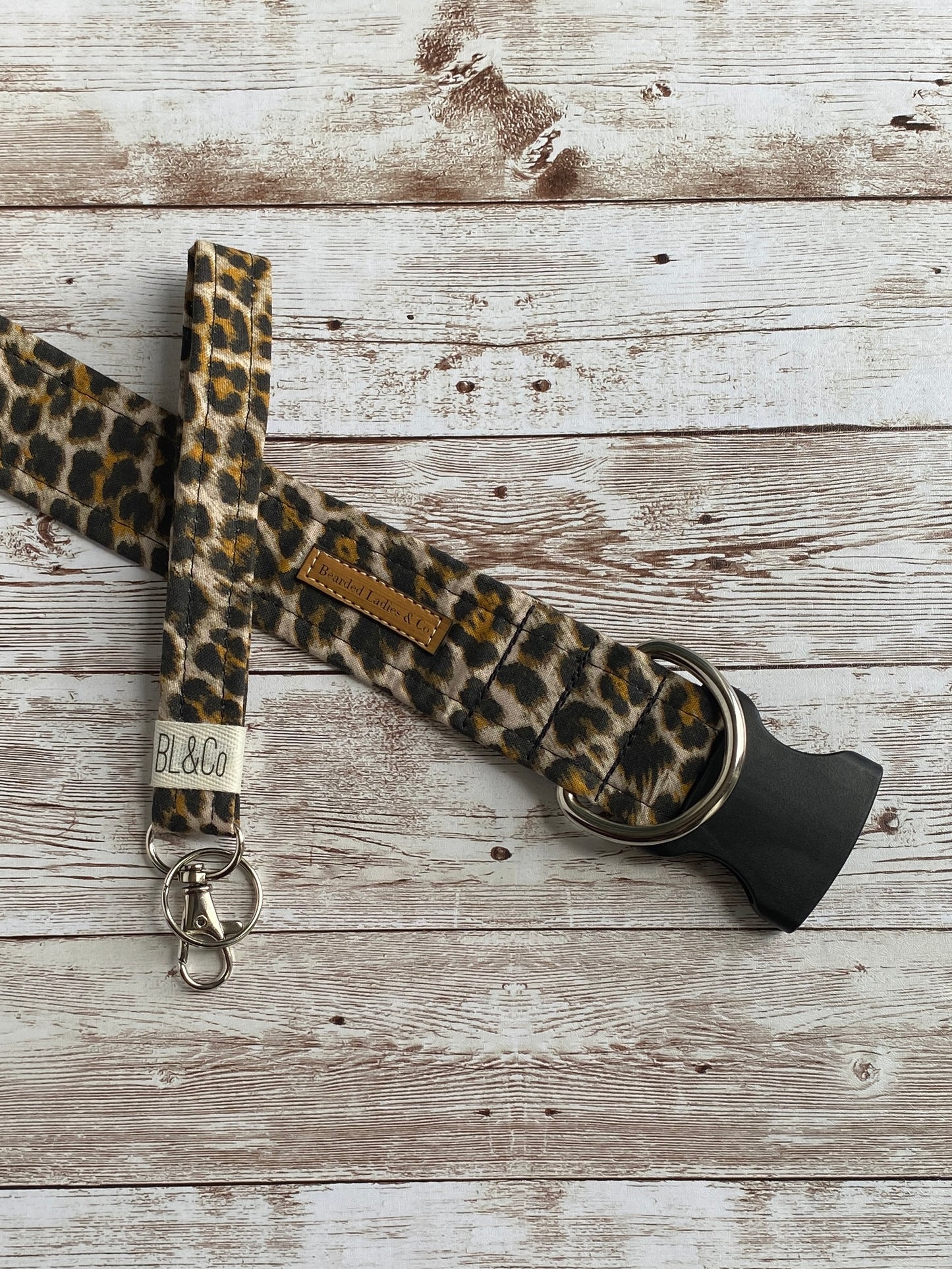Black & Tan Leopard Dog Collar