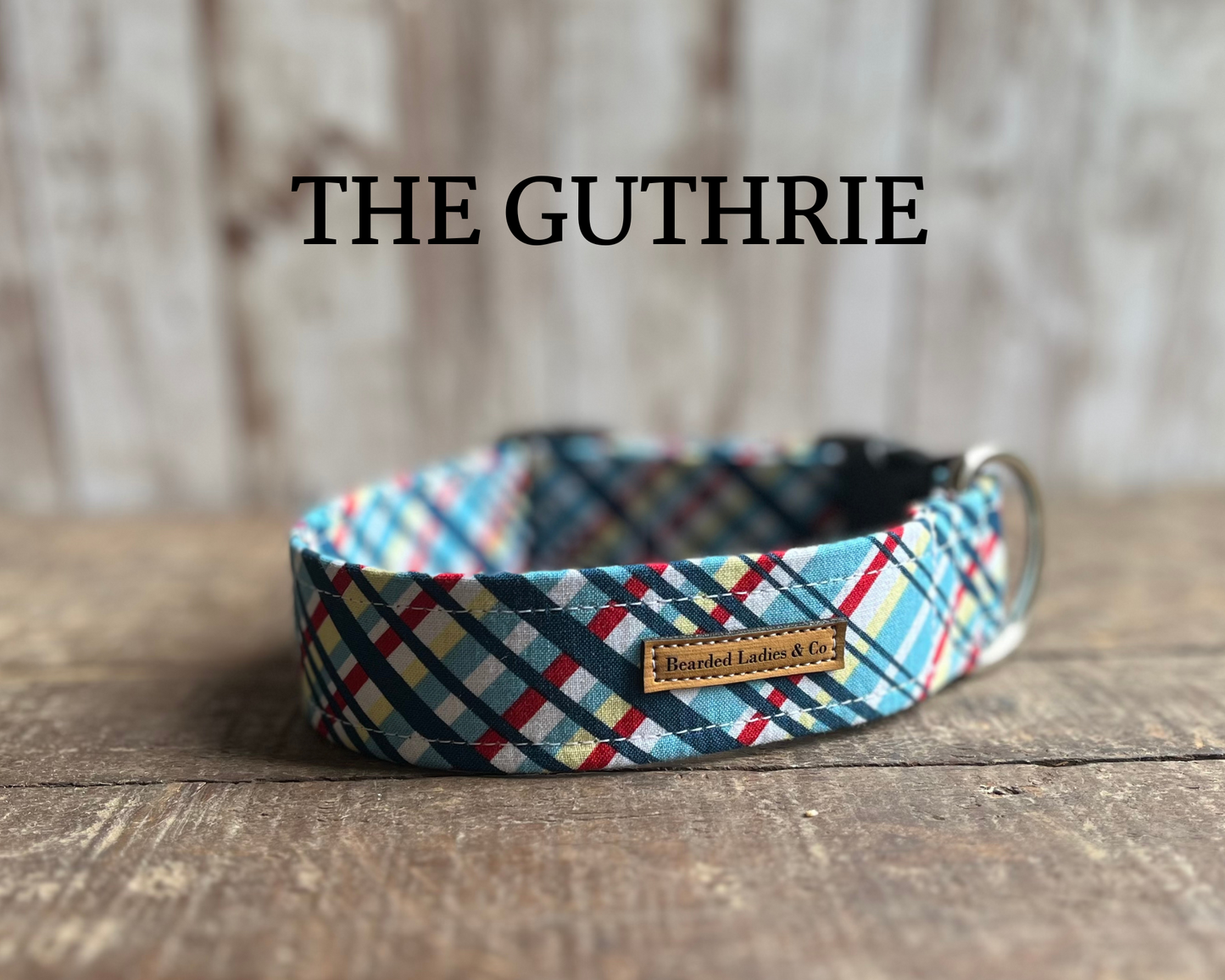 Red, White, Blue + Yellow Plaid Dog Collar*