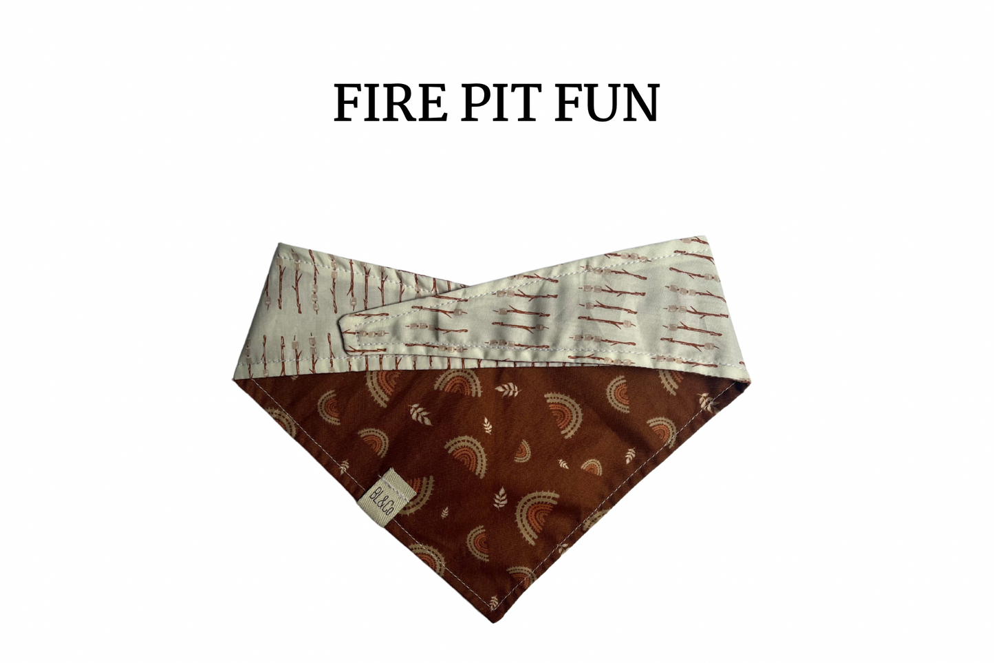 Marshmallows on Sticks & Boho Rainbows Reversible Tie/On Bandana*