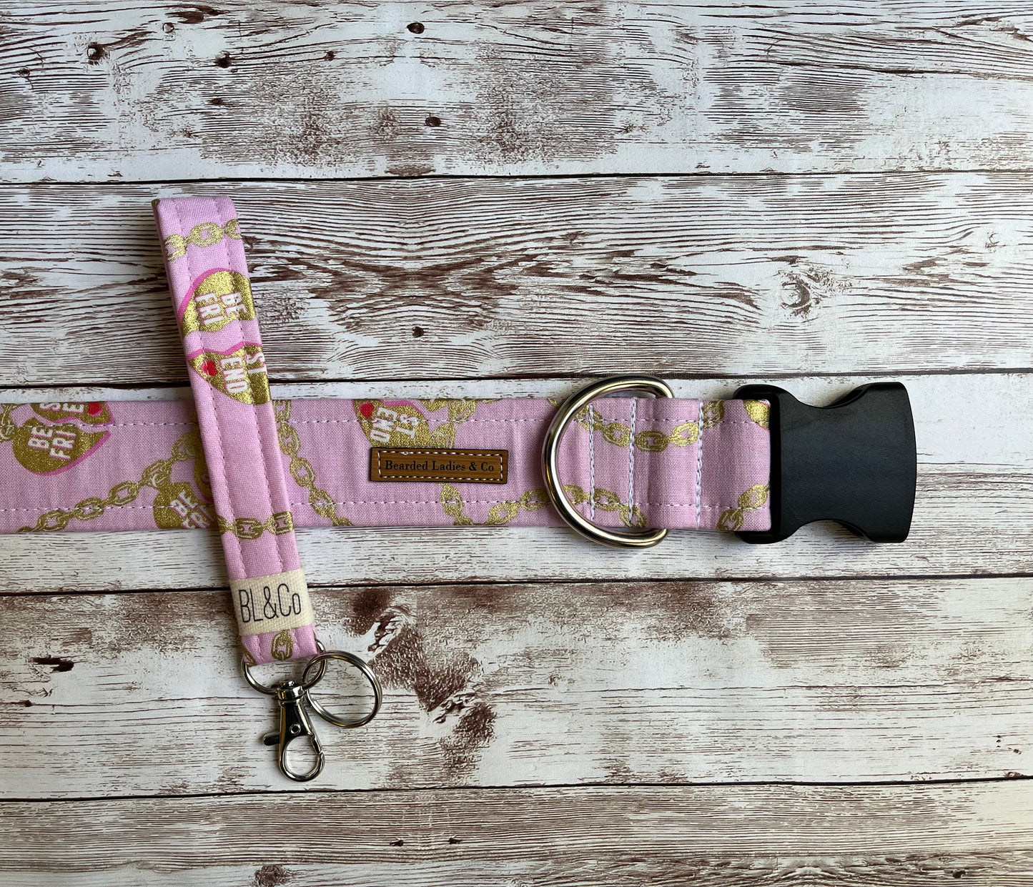 Pink Best Friend Necklace Charms Dog Collar