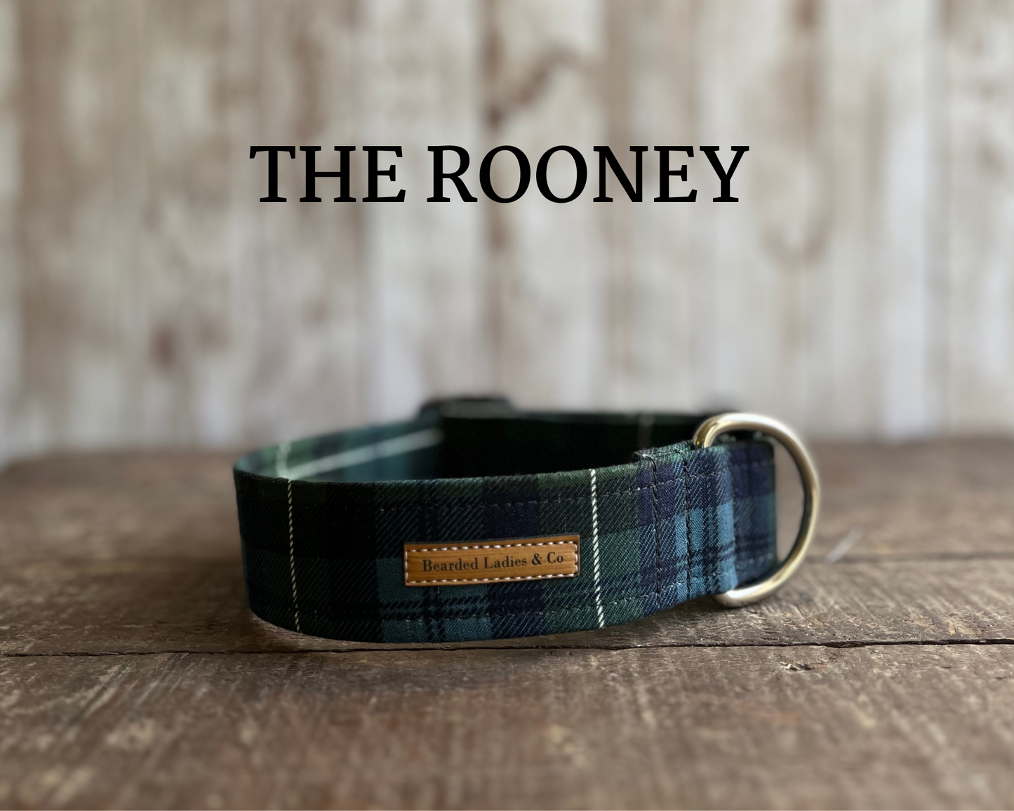 - Dark Green & Navy Plaid Dog Collar