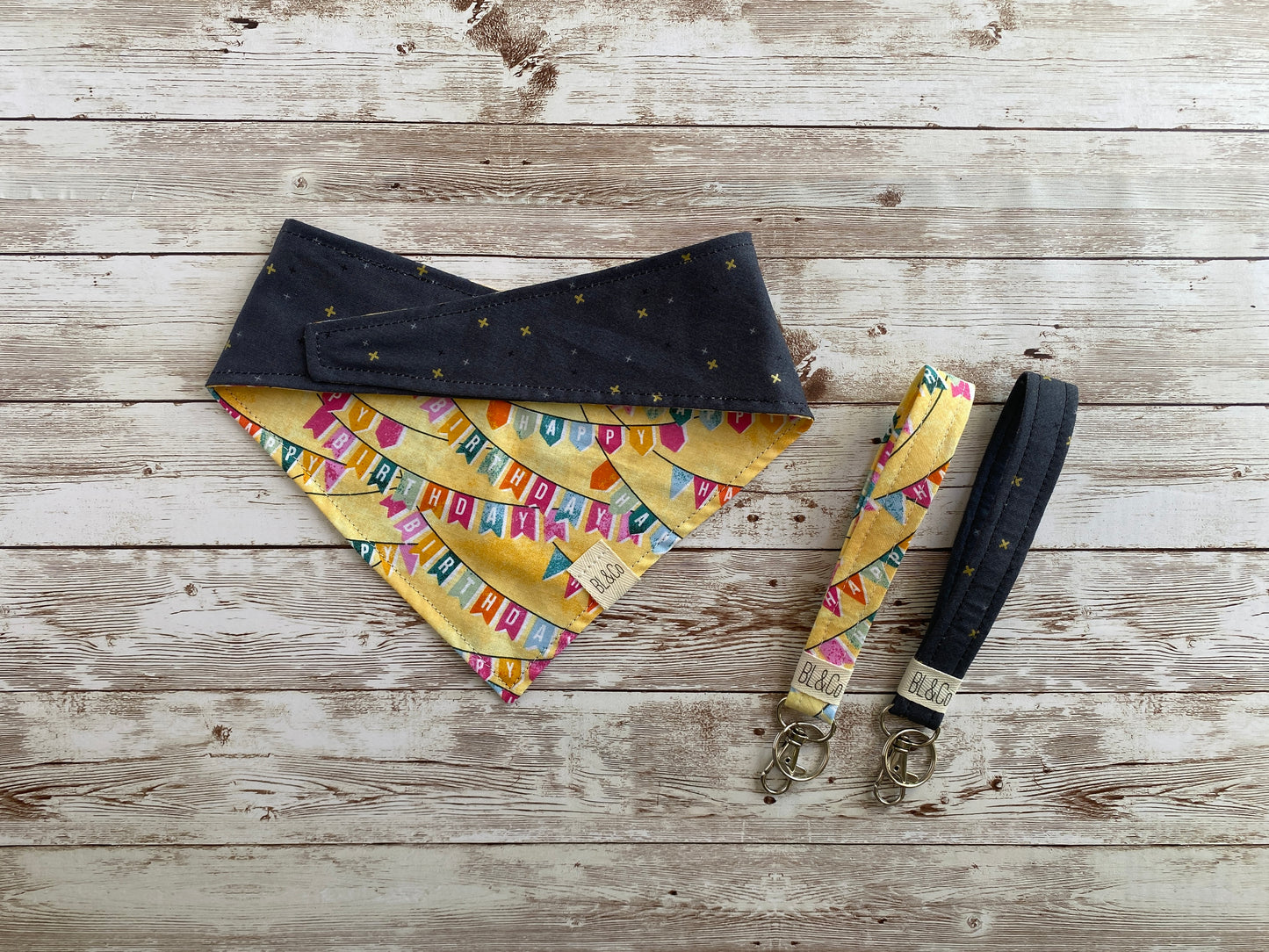 Happy Birthday Reversible Tie/On Bandana