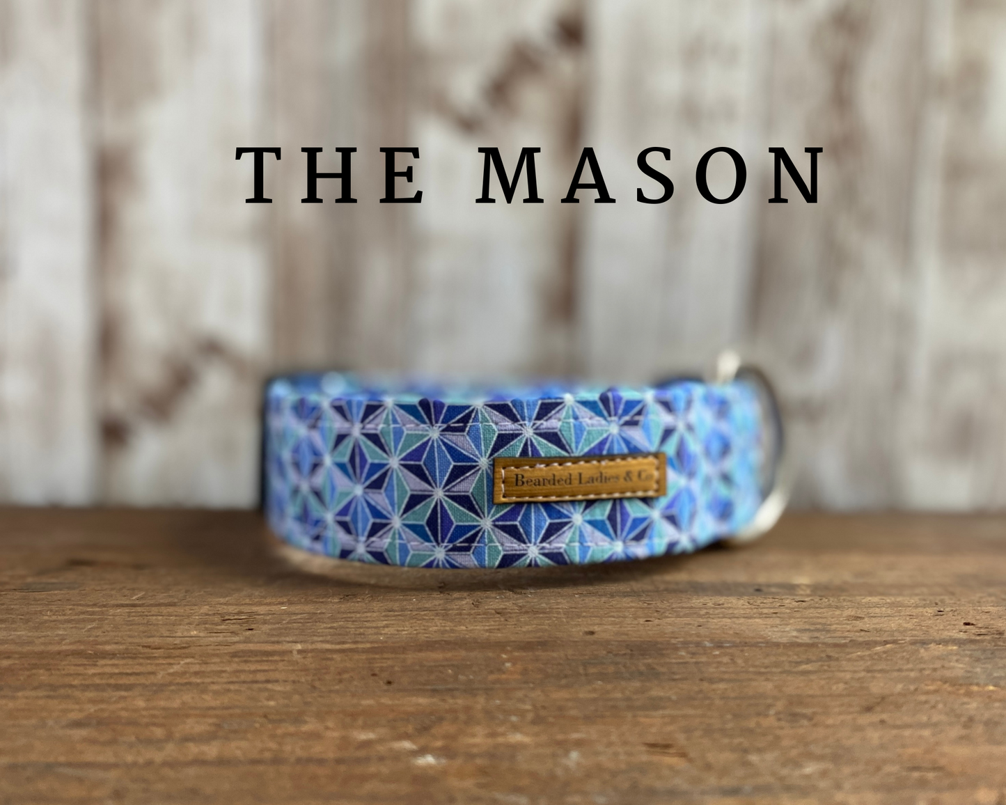 Blue Geometric Dog Collar