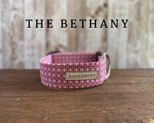 Pink Retro Dot Dog Collar