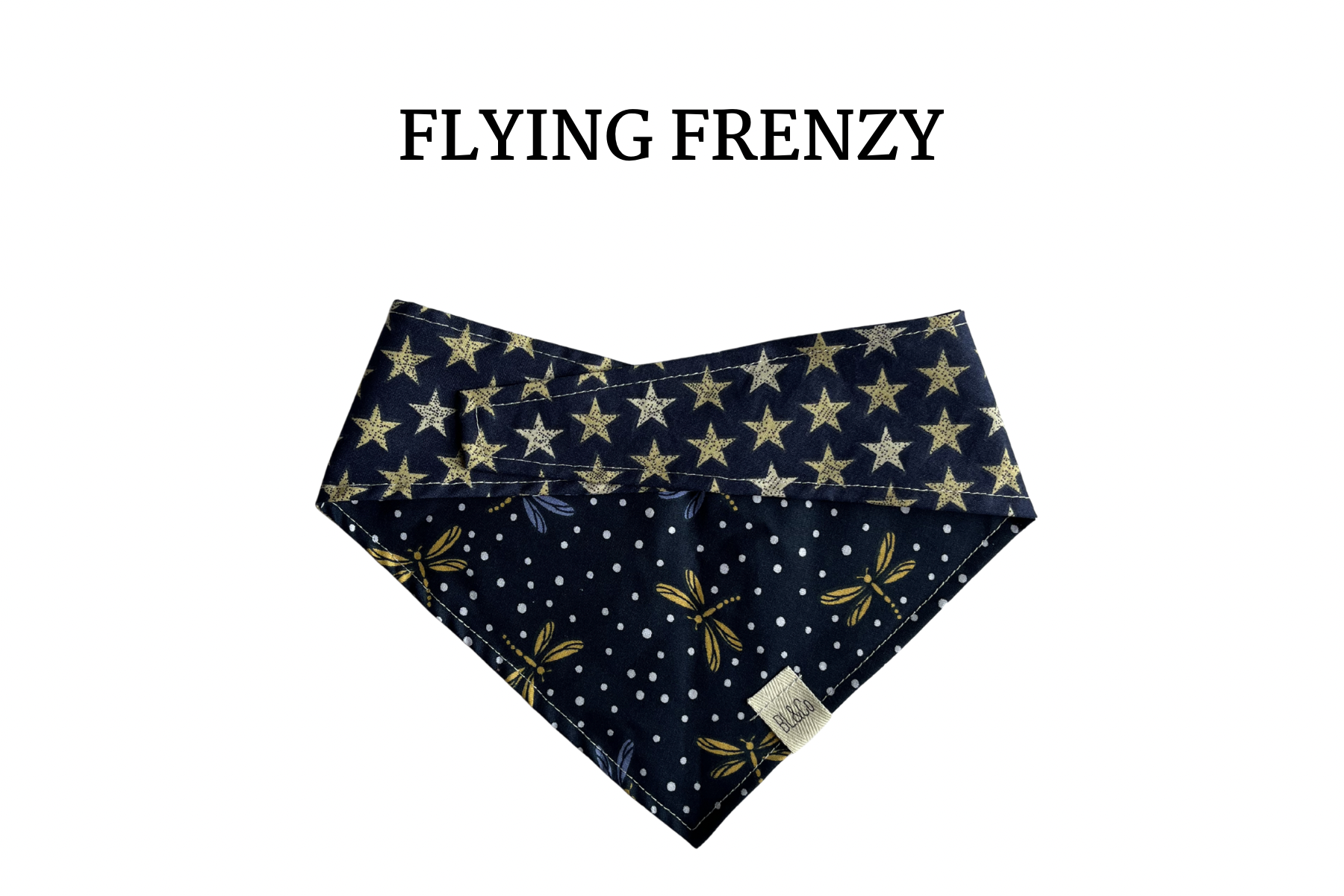 Flying Fireflies + Vintage Stars
Reversible Tie/On Bandana [Flying Frenzy]