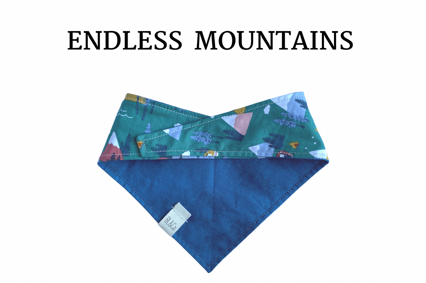 Mountains & Blue Reversible Tie/On Bandana