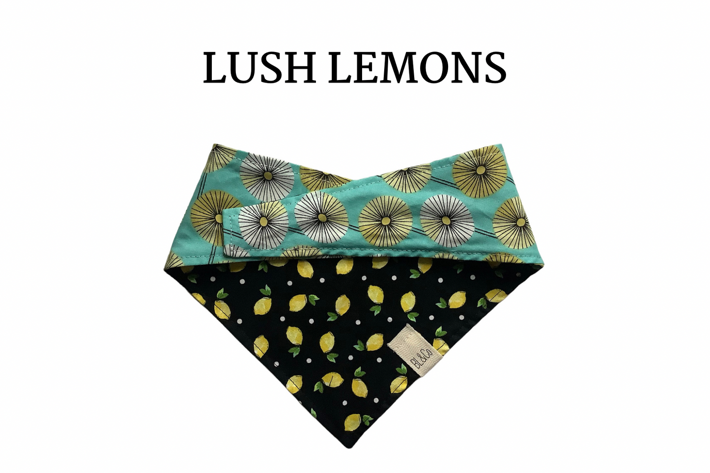 Lemons & Flowers Reversible Tie/On Bandana