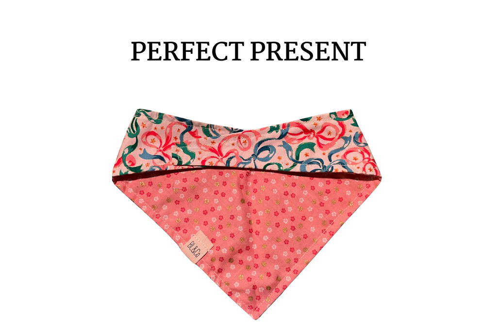 Ribbon Bows + Petite Flowers Reversible Tie/On Bandana