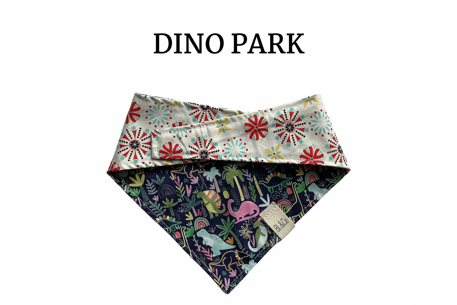 Fun Dinos & Pink Bursts Reversible Tie/On Bandana