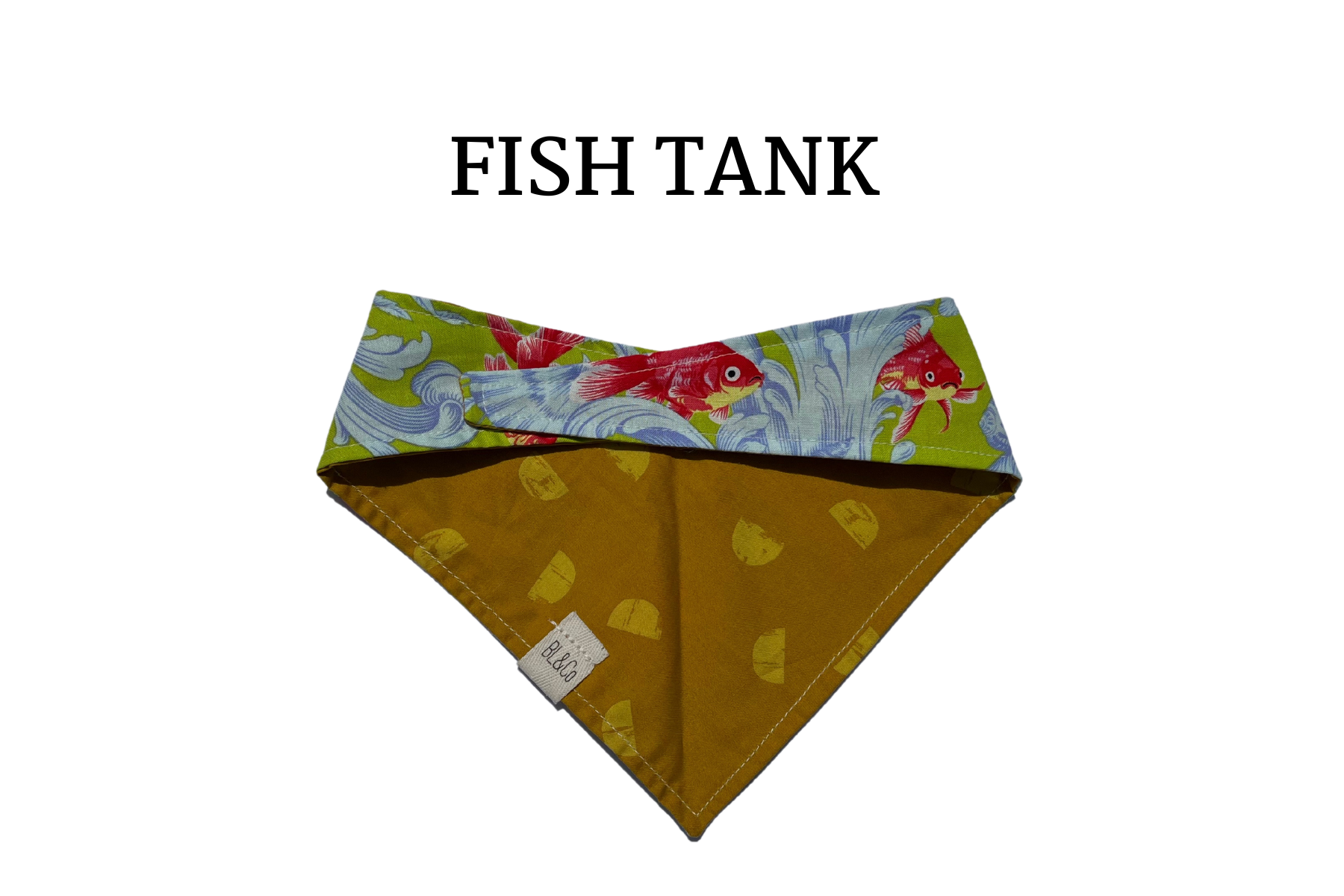 Goldfish + Mustard Deco Reversible Tie/On Bandana