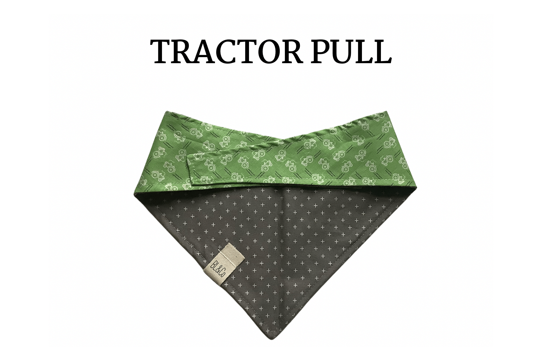 Mini Tractors & Gray Reversible Tie/On Bandana ‘