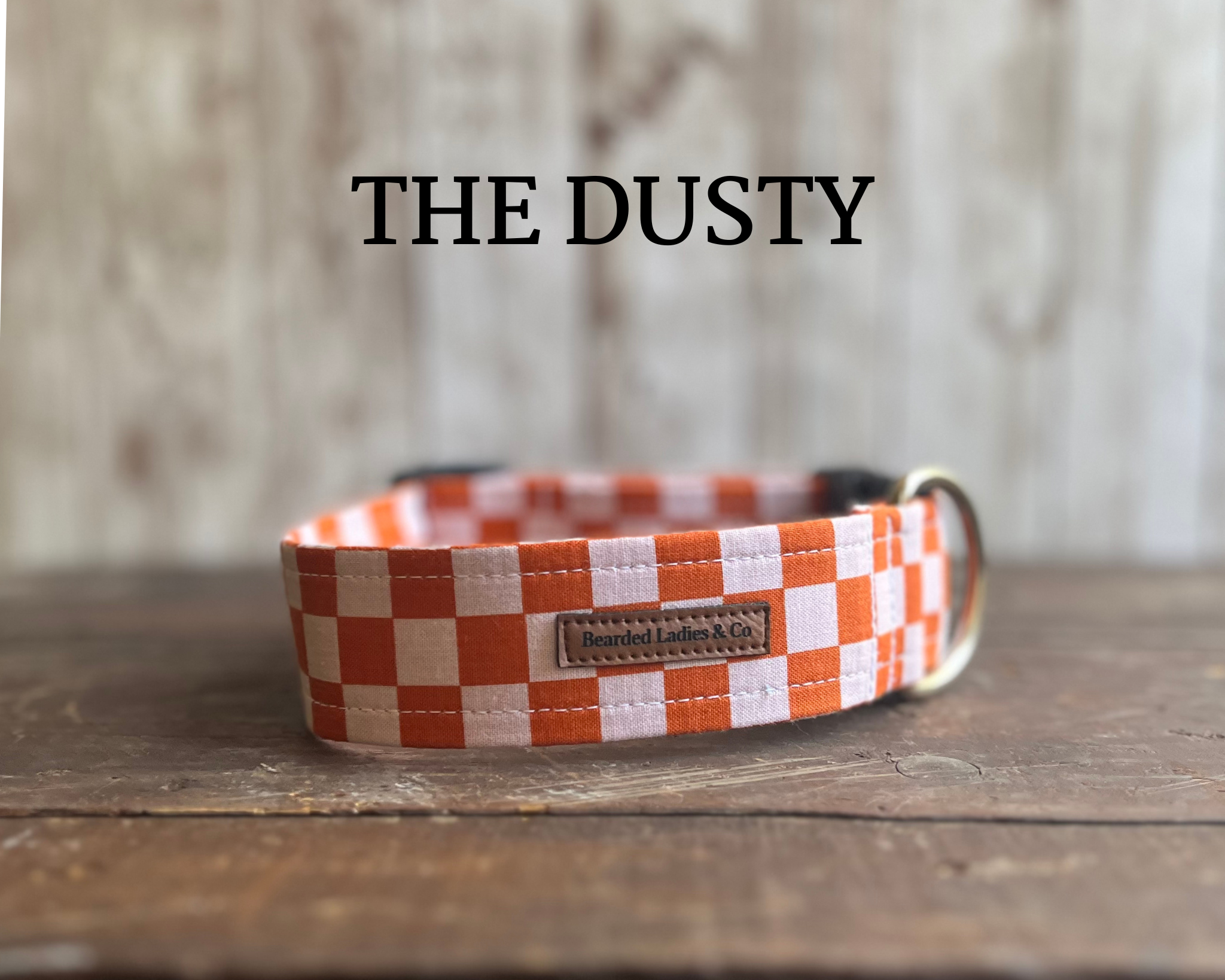 Orange Checkered Dog Collar