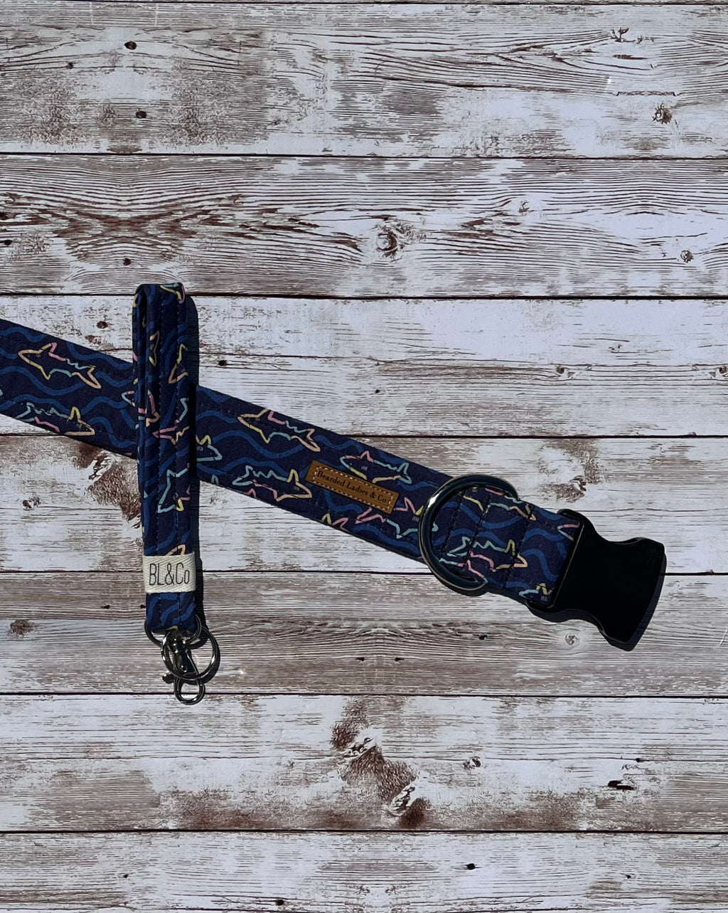 Colorful Sharks Dog Collar