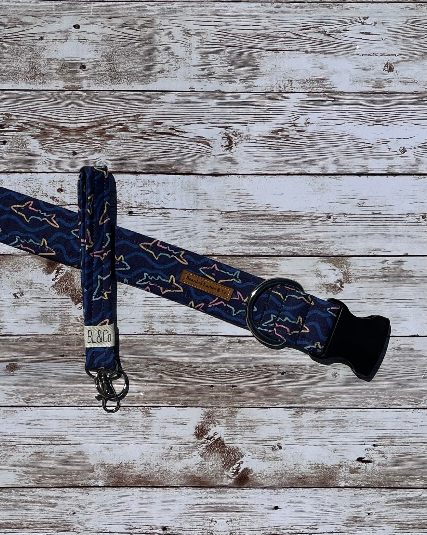 Colorful Sharks Dog Collar