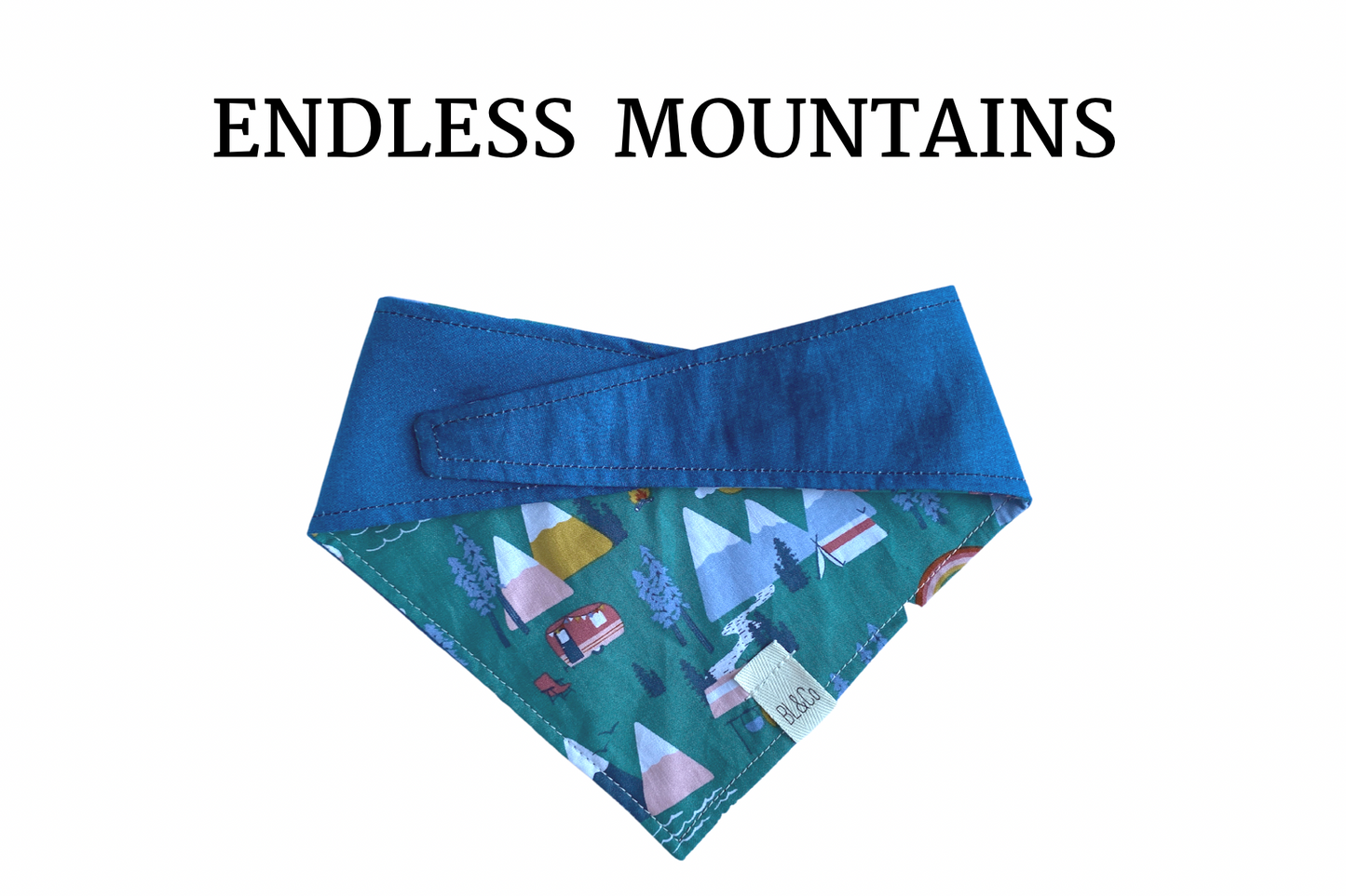 Mountains & Blue Reversible Tie/On Bandana
