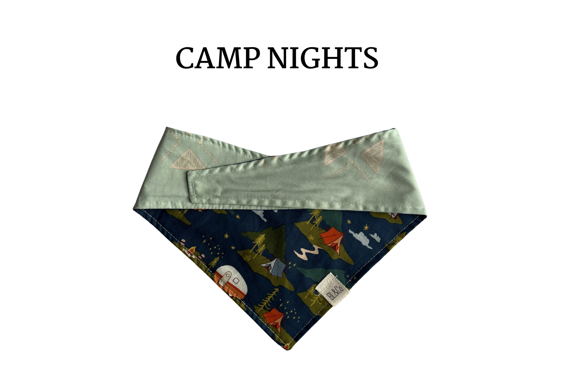 Camping under the stars + Mint with Cream Tribal Reversible Tie/On Bandana [Camp Nights]