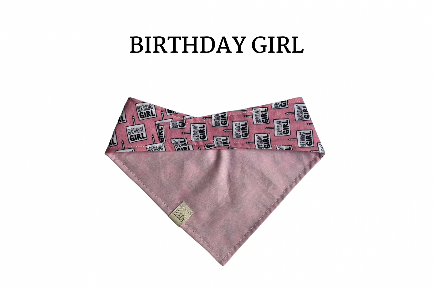 Birthday Girl Reversible Tie/On Bandana *