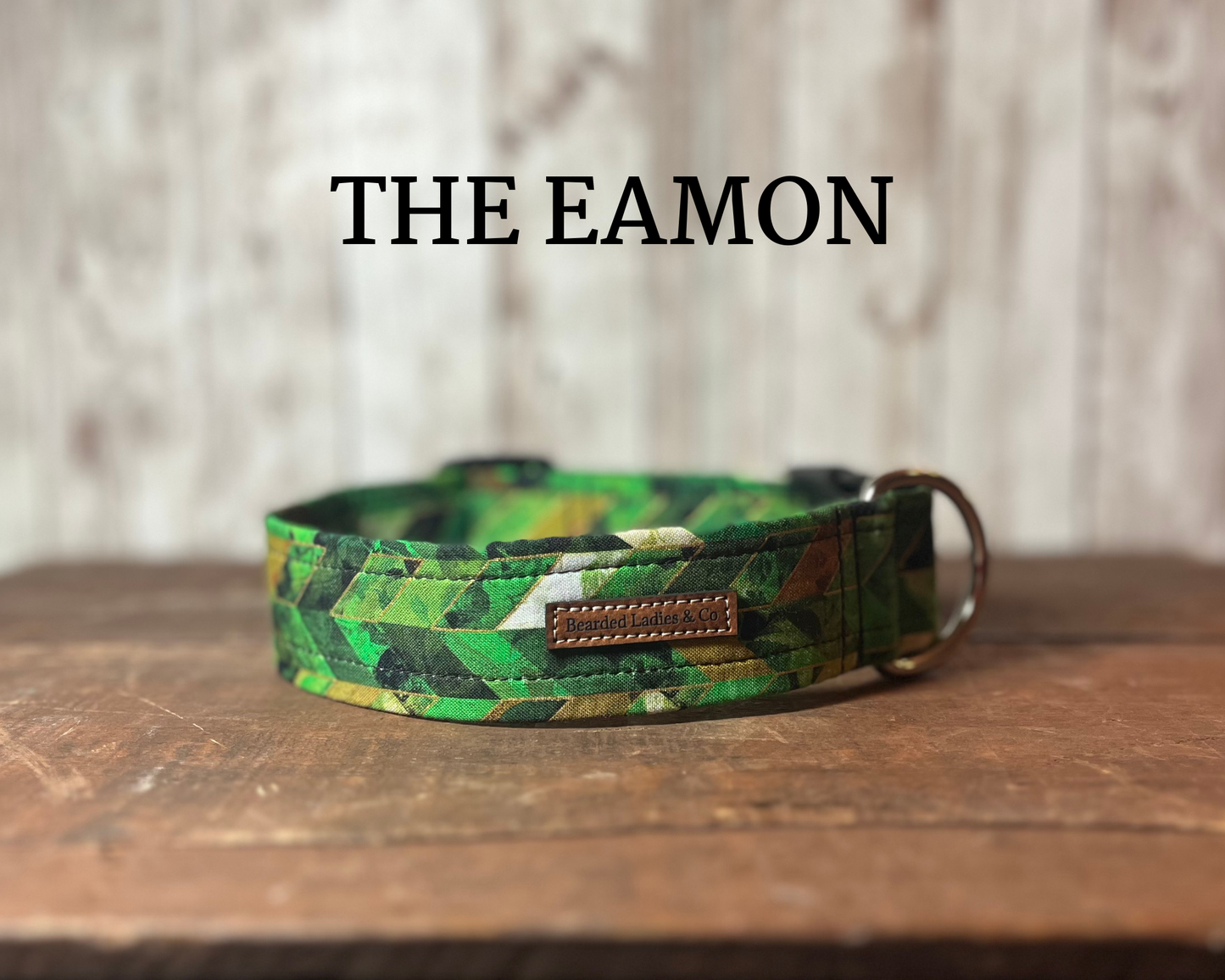 Shades of Green Marble + Gold Dog Collar