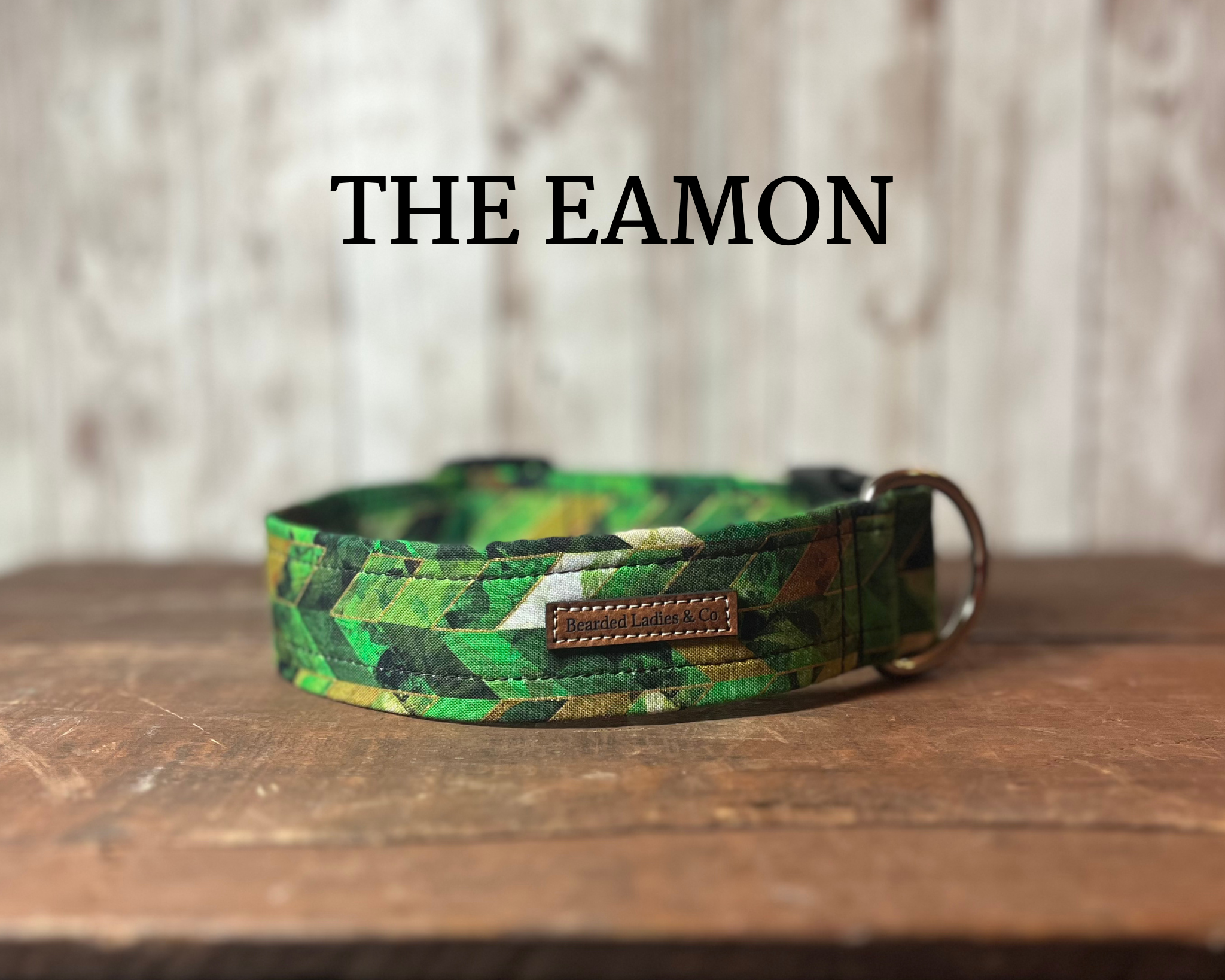 Shades of Green Marble + Gold Dog Collar