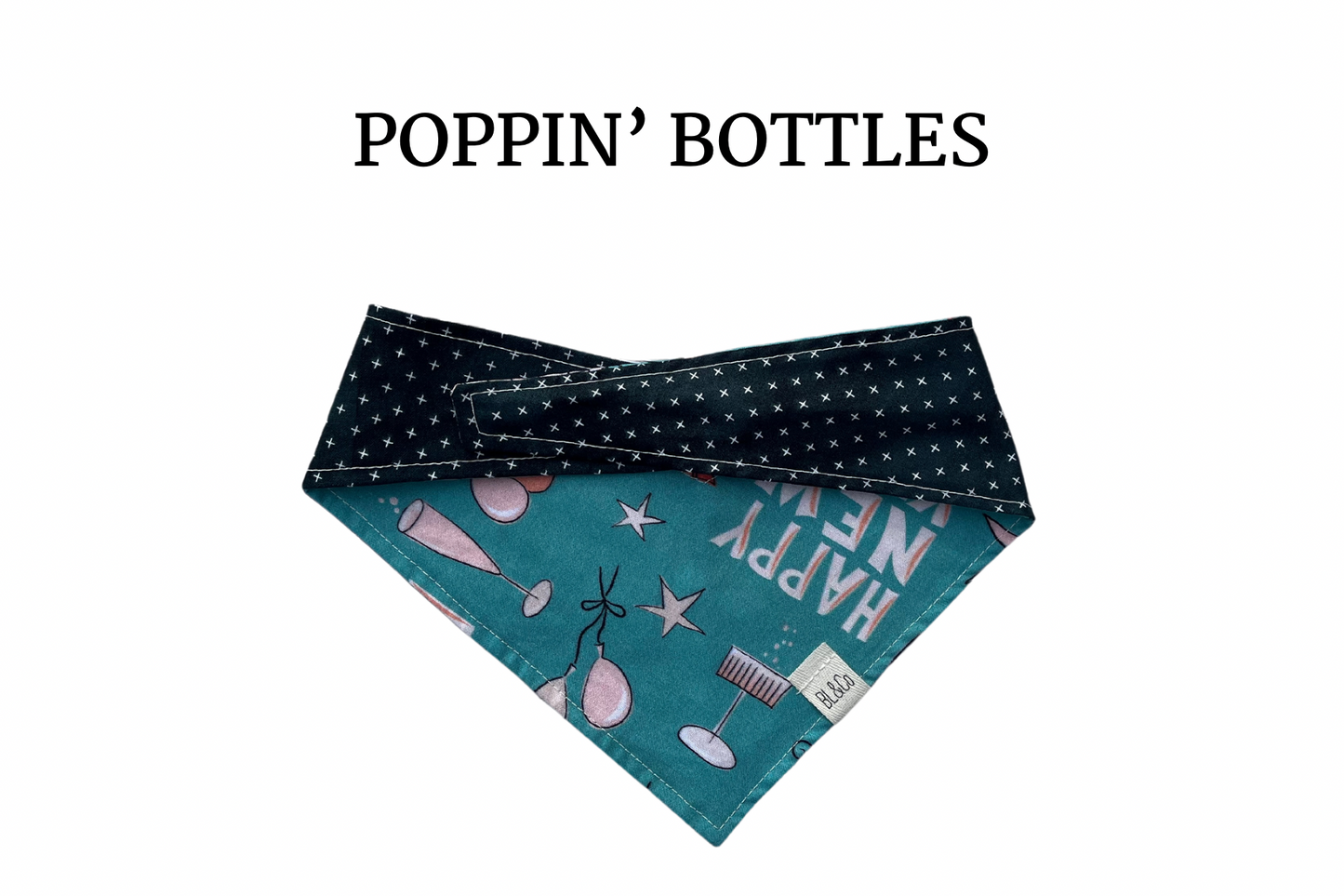 Bottles + Balloons New Year Reversible Tie/On Bandana