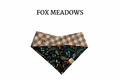 Foxes, Mushrooms & Leaves + Nutmeg Plaid Reversible Tie/On Bandana ‘