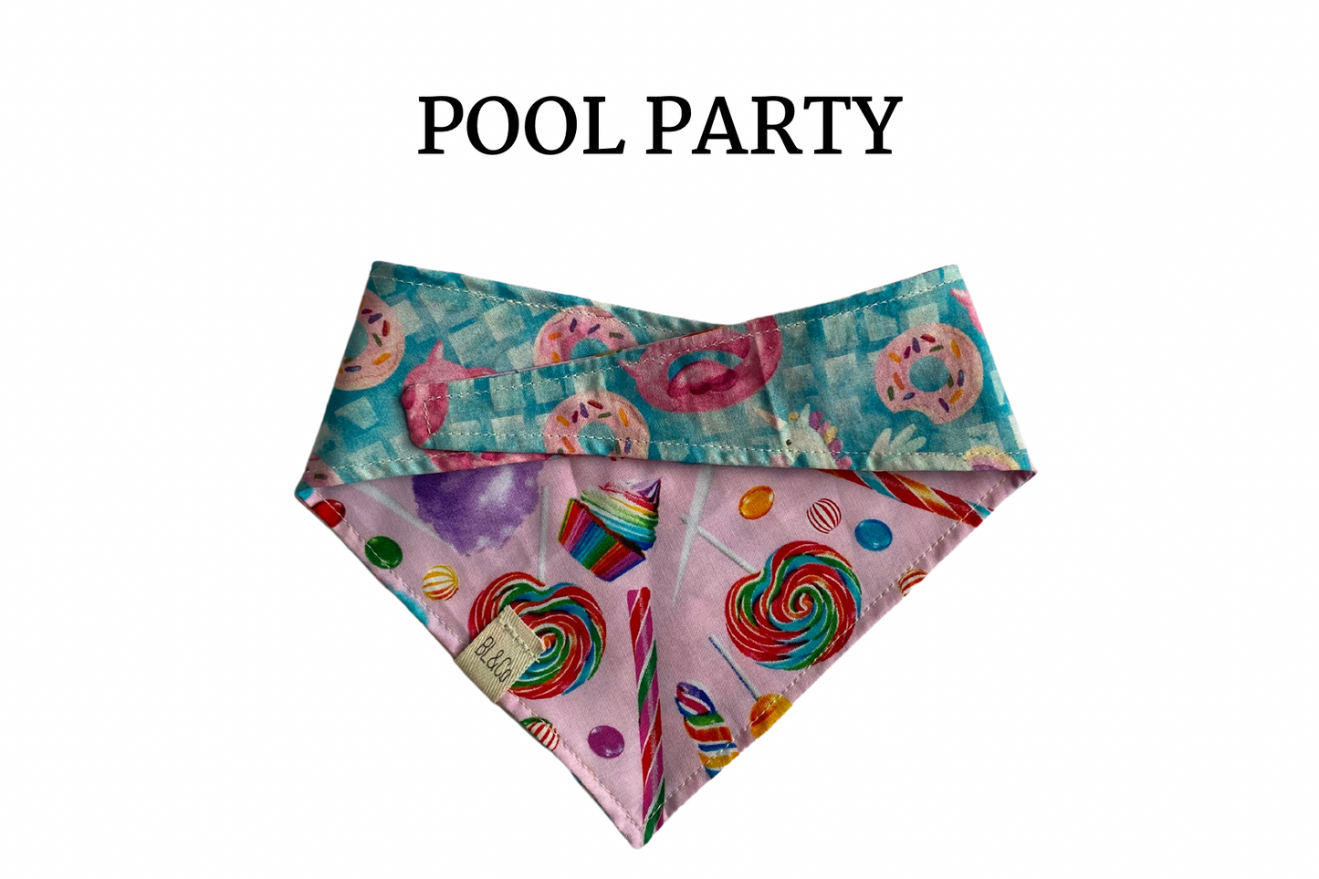 Unicorn, Flamingo & Donut Pool Floats with Carnival Treats Reversible Tie/On Bandana