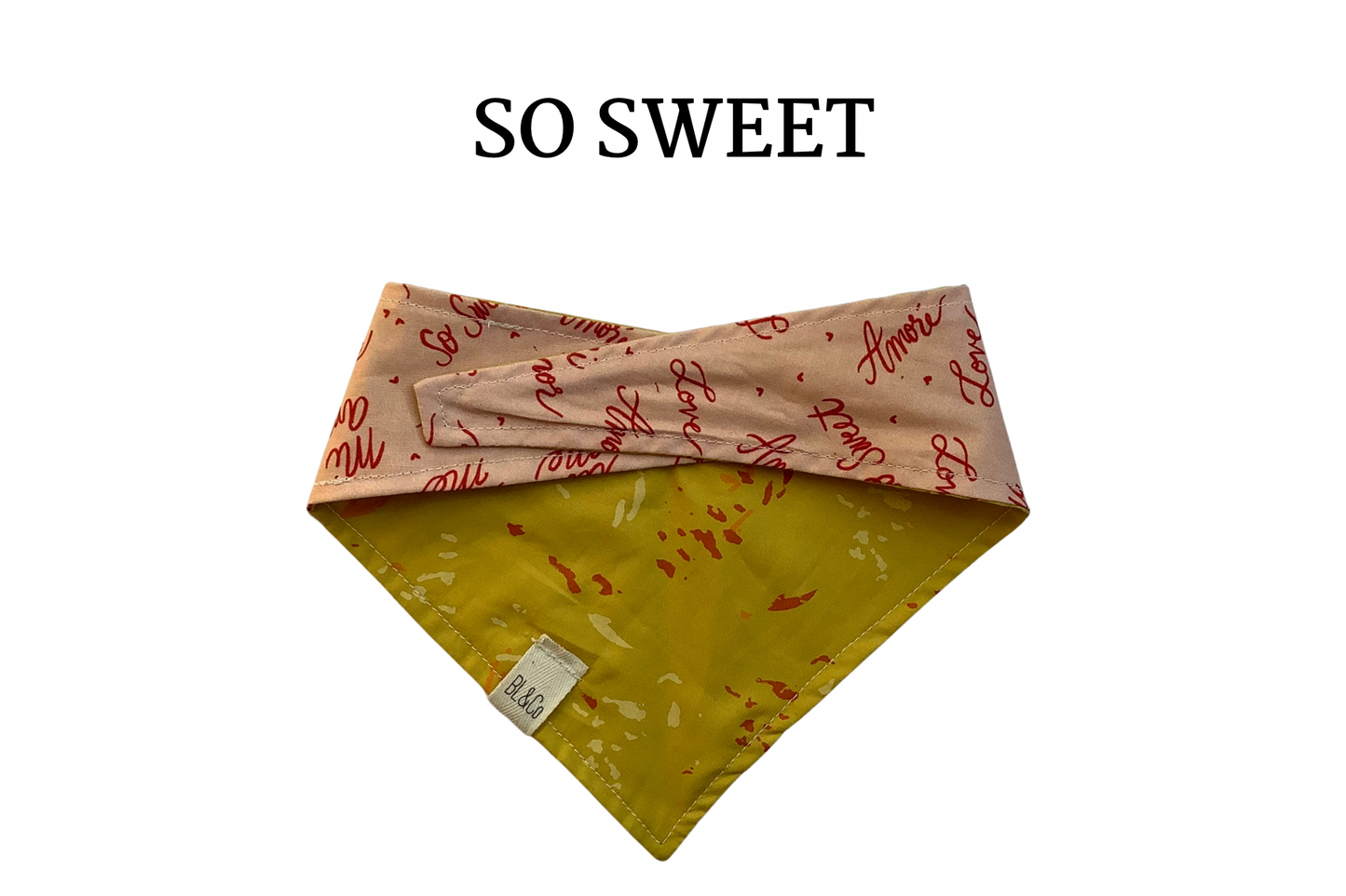 Love Sayings & Mustard with specs Reversible Tie/On Bandana