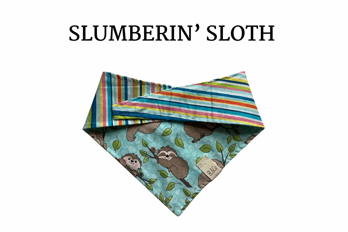 Chillin’ Sloths & Summer Stripes Reversible Tie/On Bandana