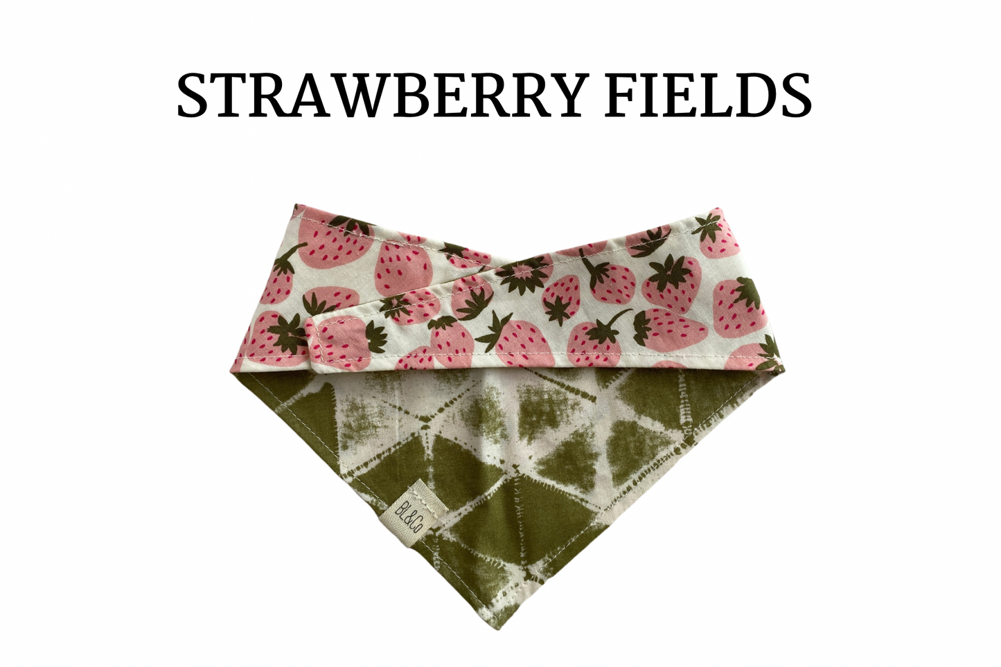 Strawberries & Sage Reversible Tie/On Bandana