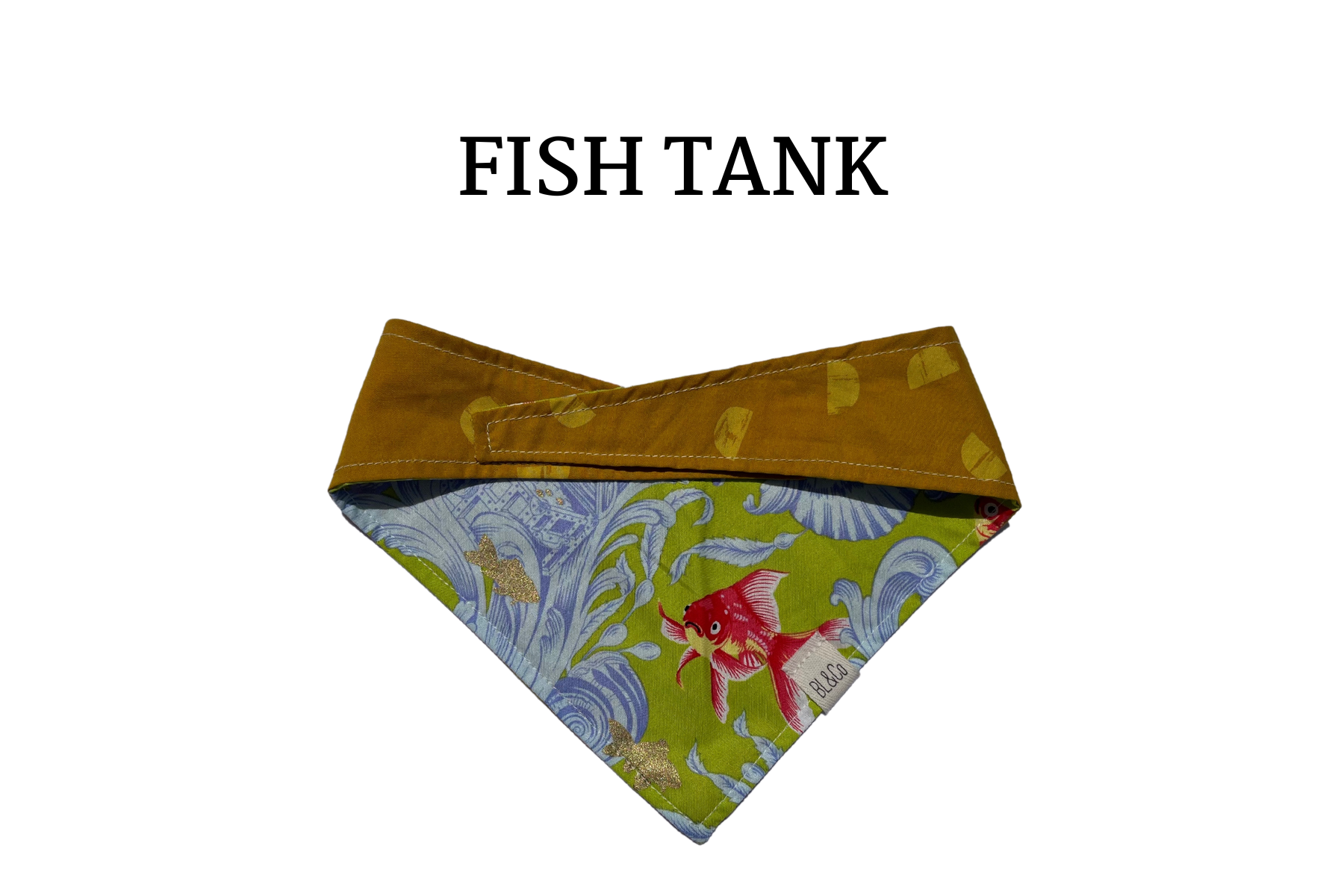 Goldfish + Mustard Deco Reversible Tie/On Bandana