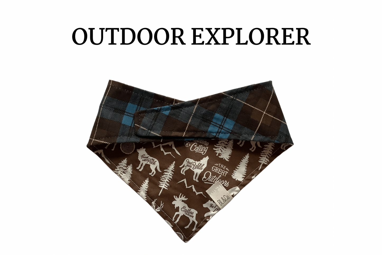 Outdoor Adventure & Plaid Reversible Tie/On Bandana