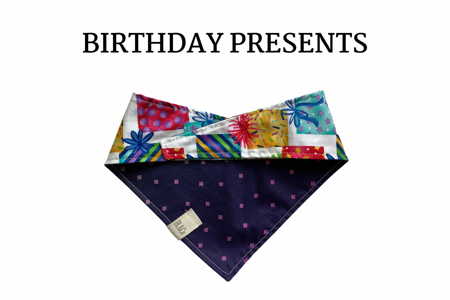 Birthday Presents Reversible Tie/On Bandana