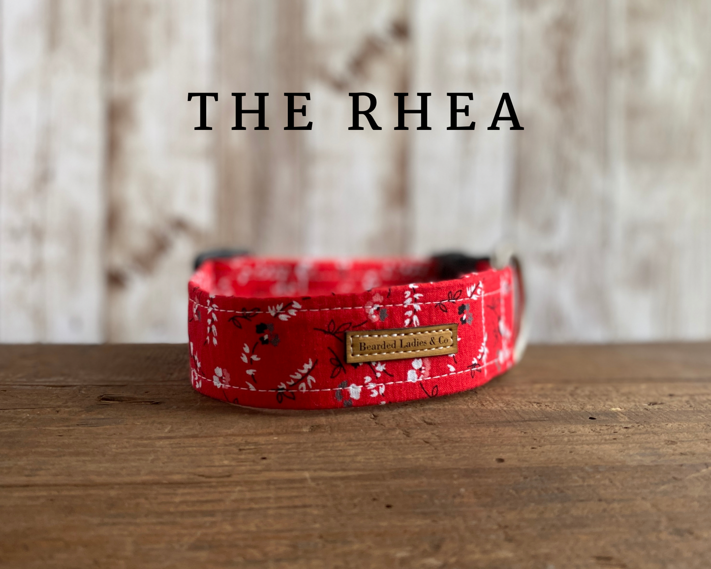 Petite Flowers on Red Dog Collar