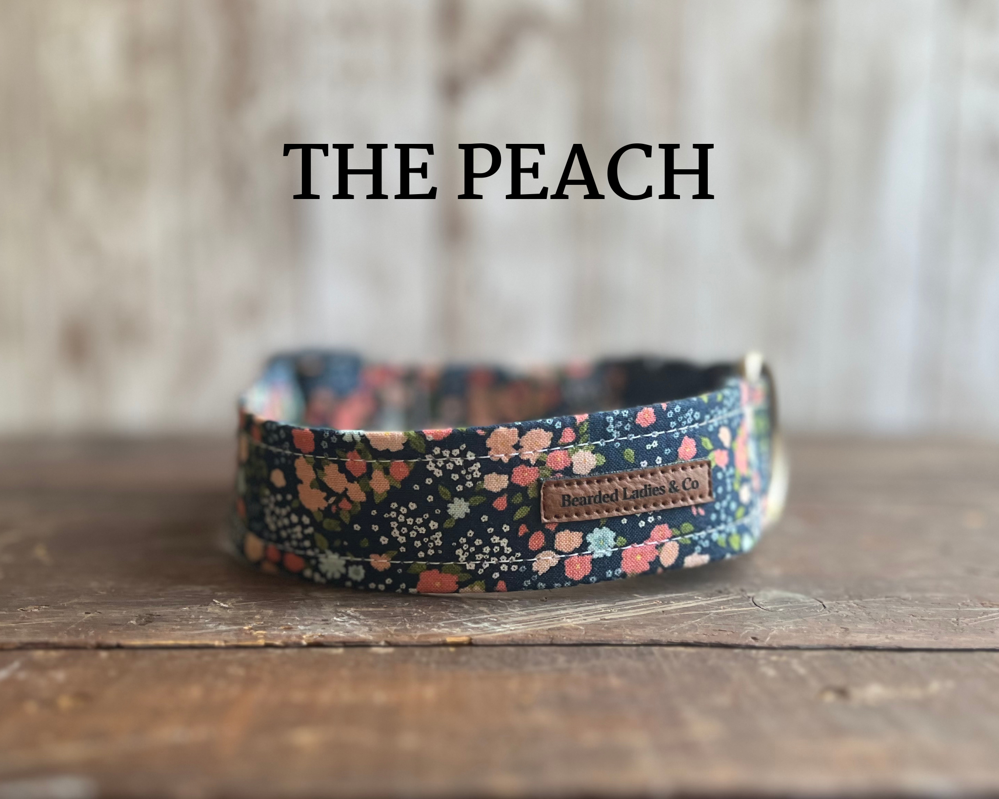 Peach, Blue + Pink Floral Dog Collar