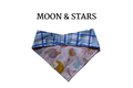 Light Blue Plaid + Planets & Stars Reversible Tie/On Bandana ‘