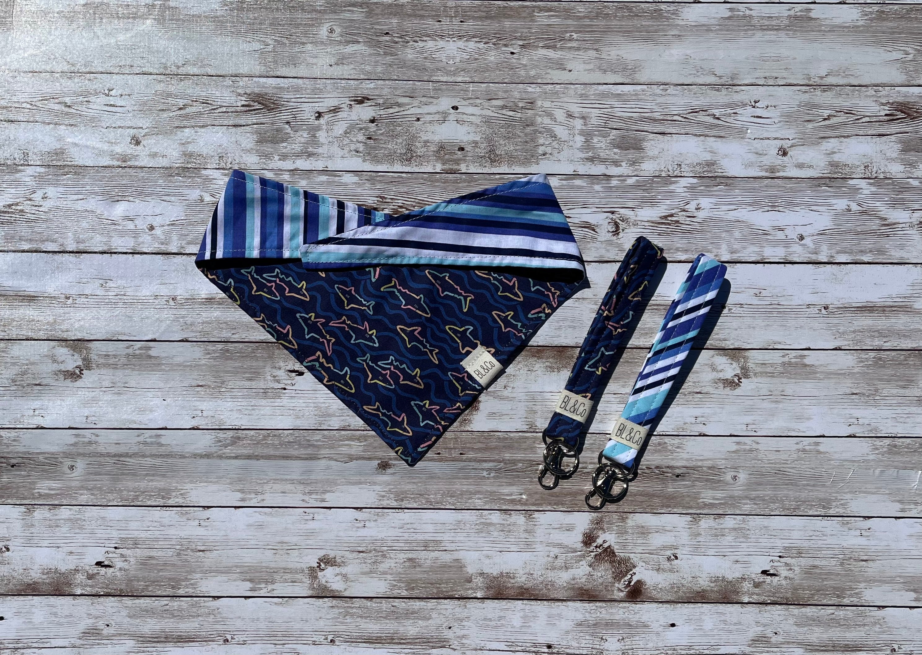 Colorful Sharks Dog Collar