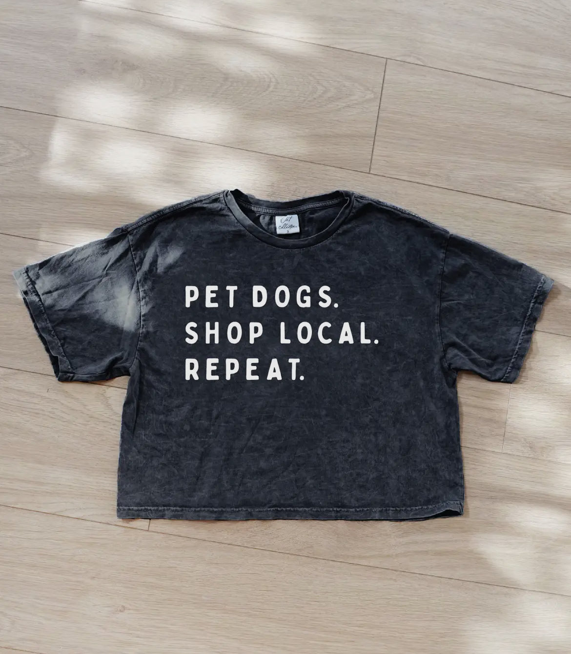 Cropped Weekends Coffee & Dogs Mineral Graphic Top