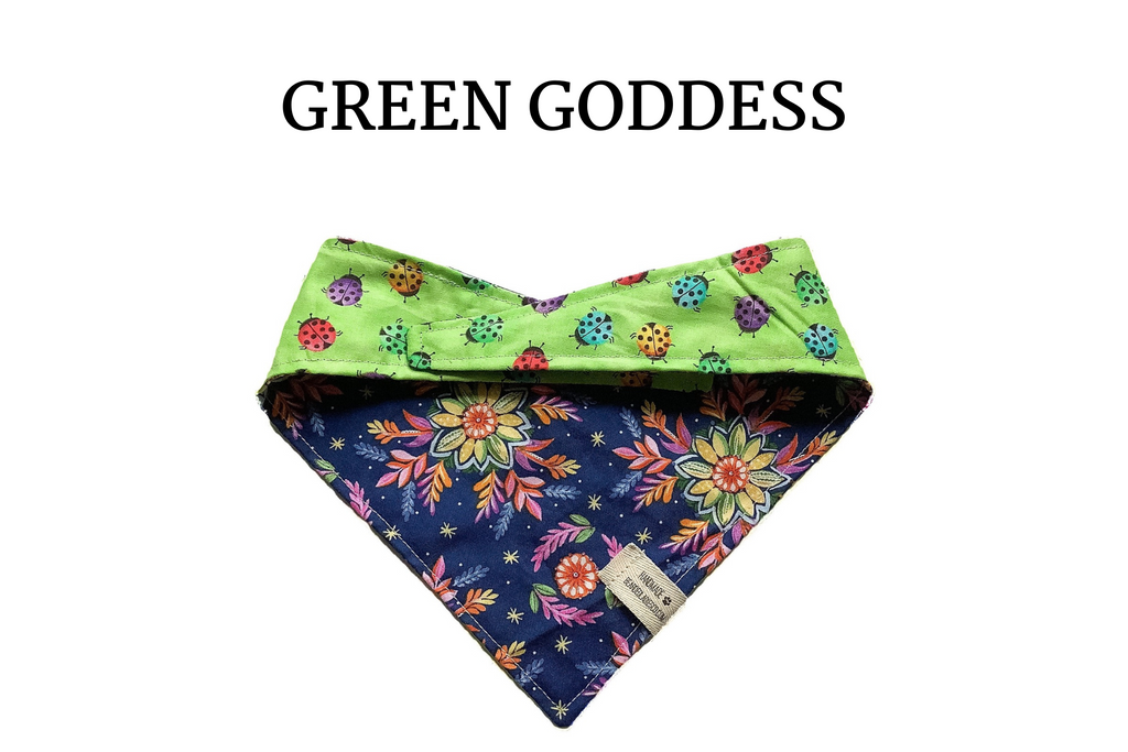 Ladybugs & Florals Reversible Tie/On Bandana