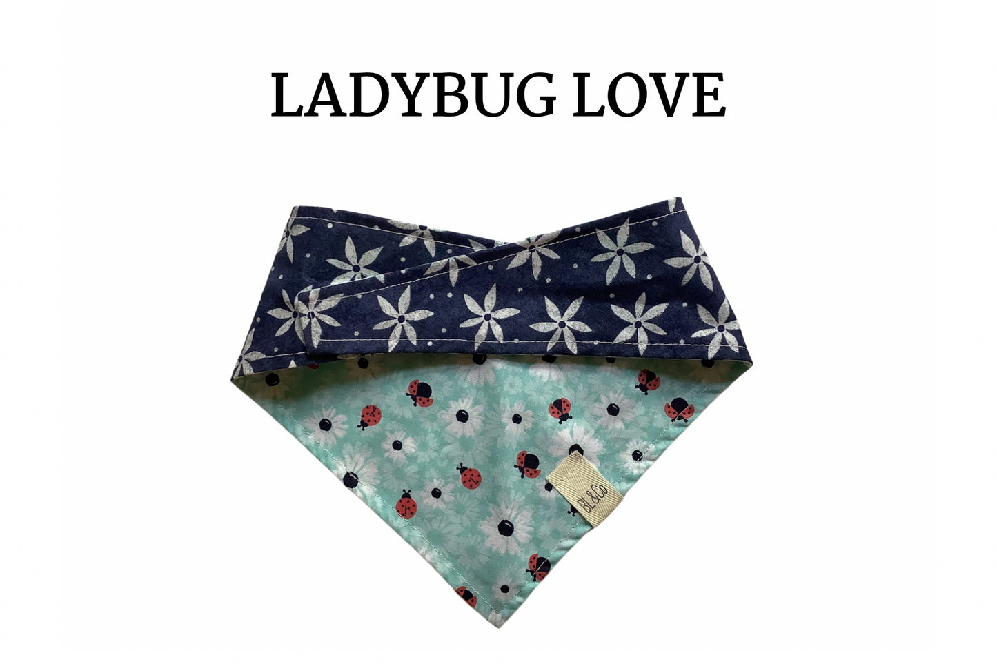Ladybugs & Daisies Reversible Tie/On Bandana