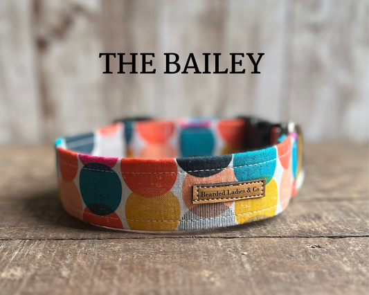 Large Multicolored Dots Dog Collar*
