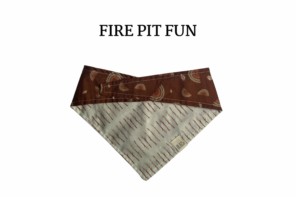 Marshmallows on Sticks & Boho Rainbows Reversible Tie/On Bandana ‘