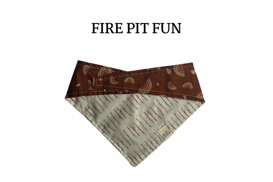 Marshmallows on Sticks & Boho Rainbows Reversible Tie/On Bandana*